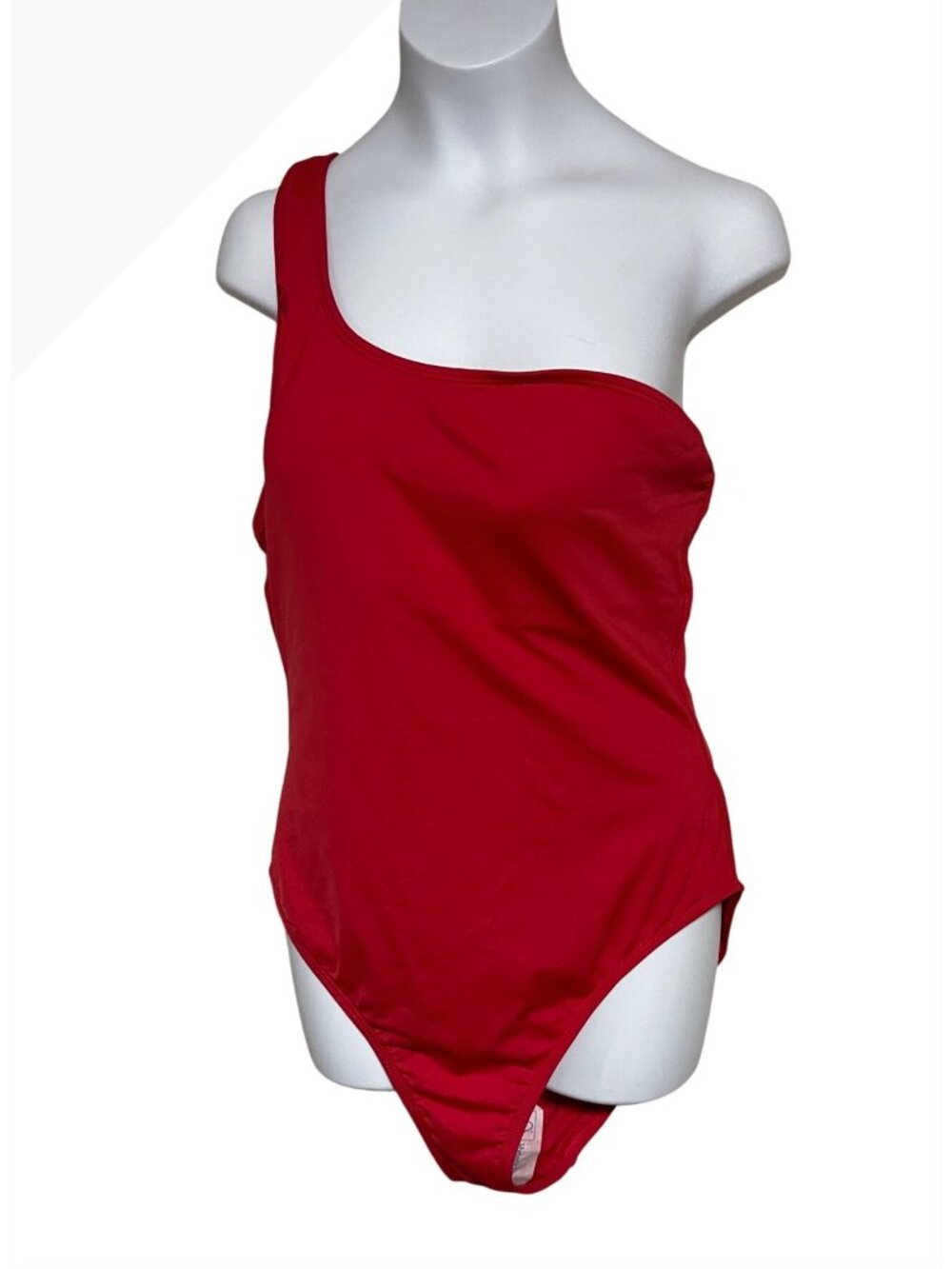 Andie Womens Red Nantucket One Piece Swimsuit Size L One Shoulder